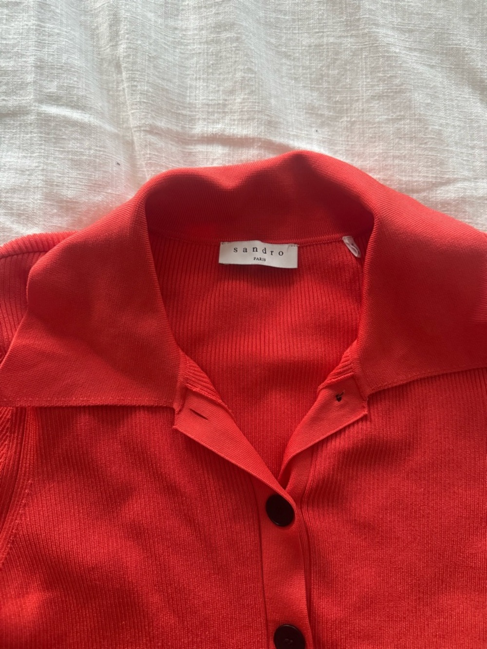 Sandro Paris Button-Up Ribbed Knit Cardigan - Picture 4 of 4